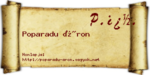 Poparadu Áron névjegykártya