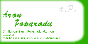 aron poparadu business card